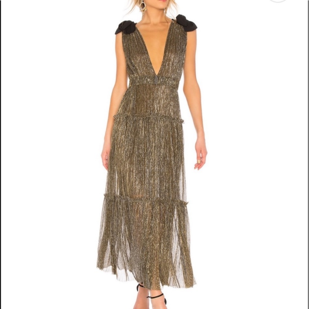 Ray Tiered Satin Dress